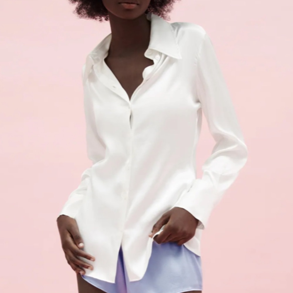 NWT Satin Button down